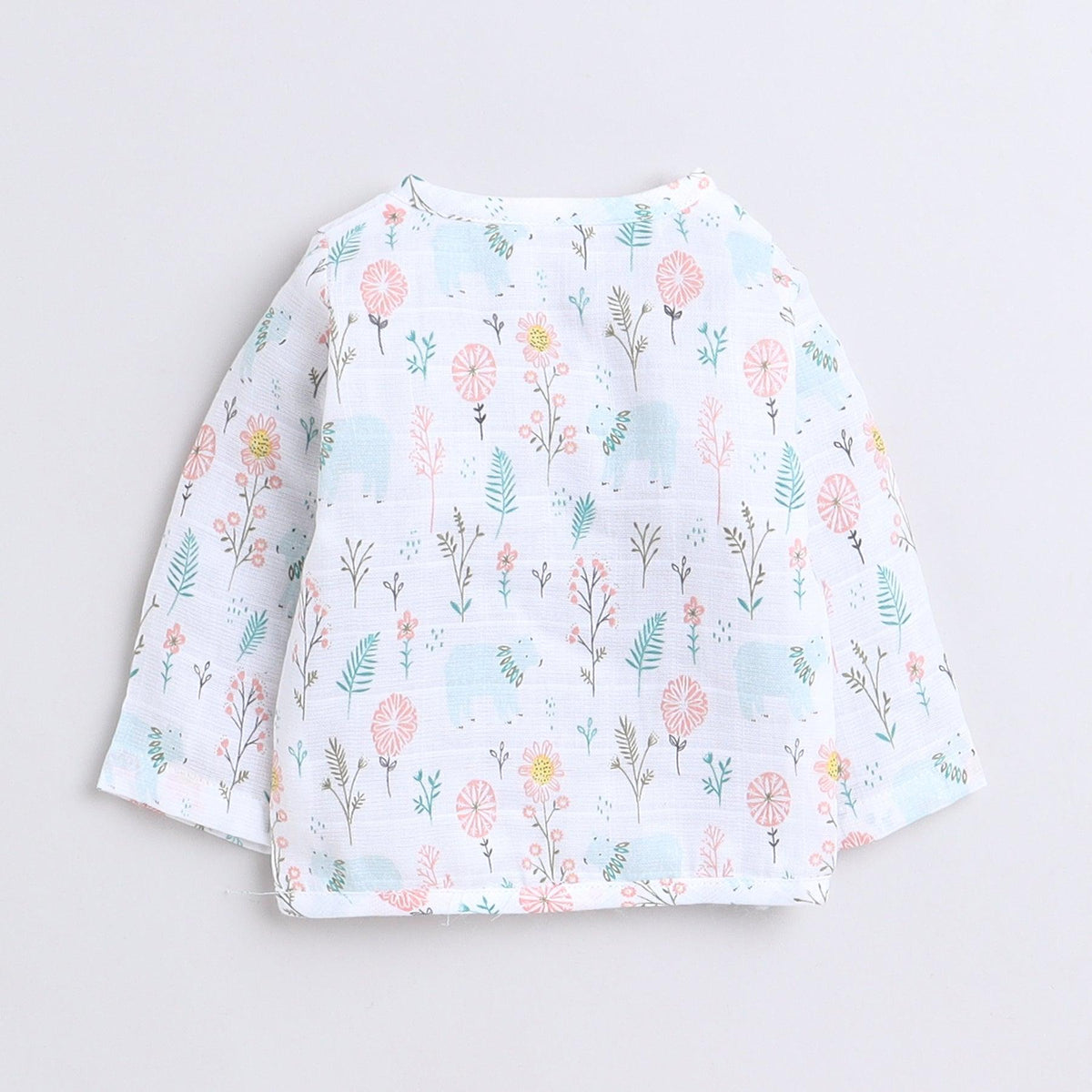 Polka Tots Unisex White Cotton Full Sleeves Jablas (Pack Of 3) (0 Months)