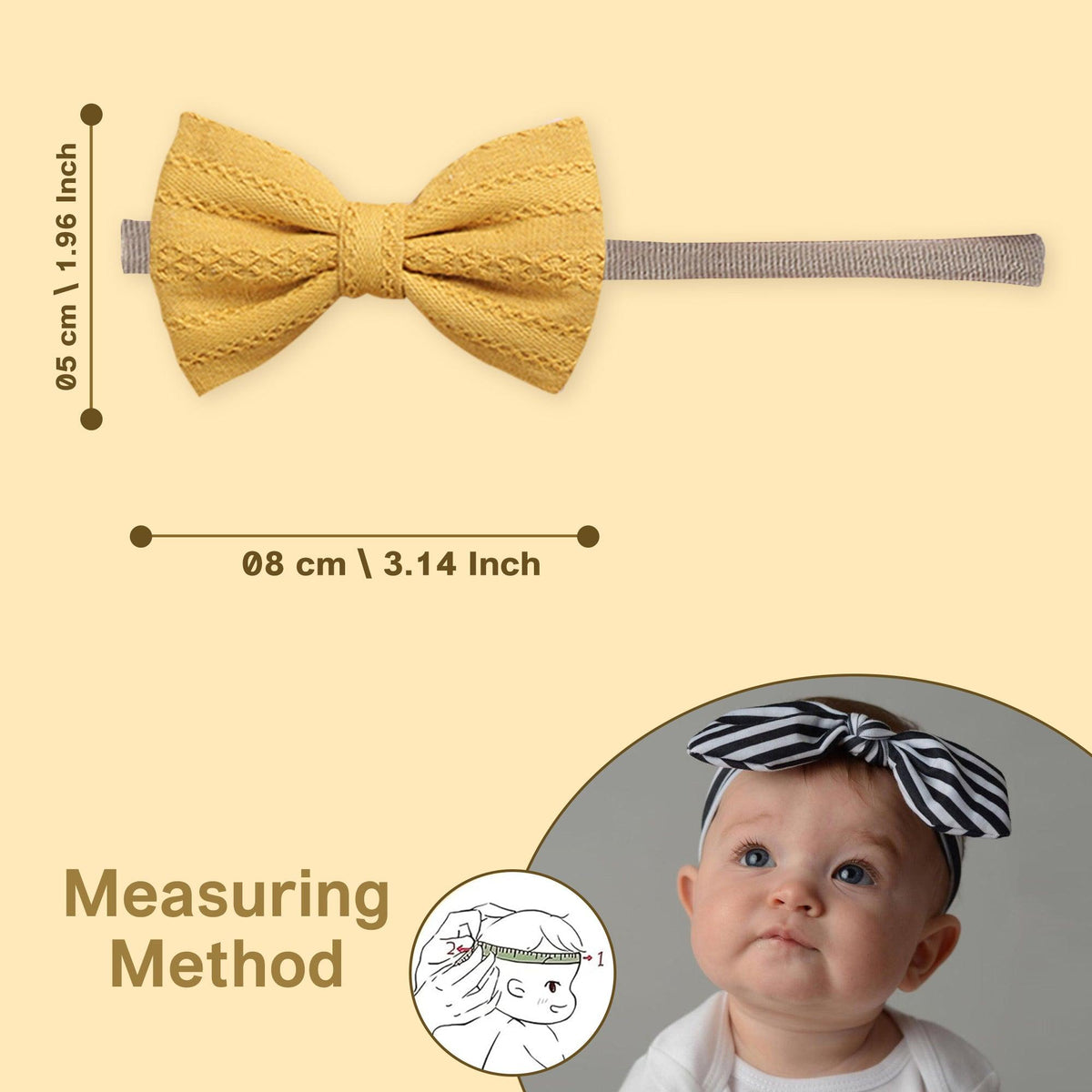 Polka Tots Bow Headband with Bib Set Solid Yellow [HBBSY234] [Polka Tots]
