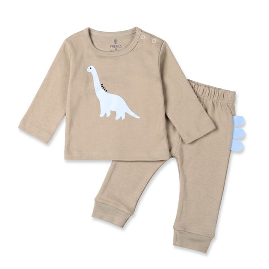 PREKIES Set & Suit - Dino Print (Olive Green)