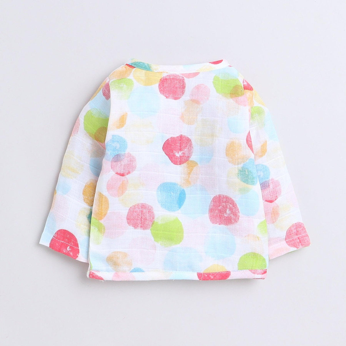 Polka Tots Unisex White Cotton Full Sleeves Jablas (Pack Of 3) (0 Months)