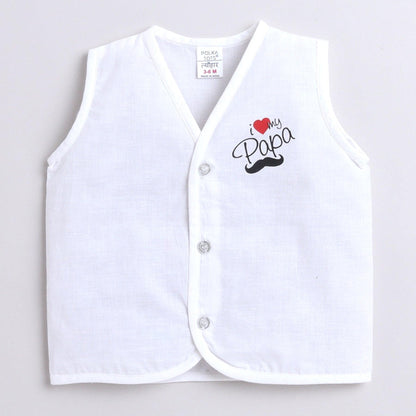 Polka Tots Unisex Multi-Color Cotton Sleeveless Jablas (Pack Of 3) (0 Months)