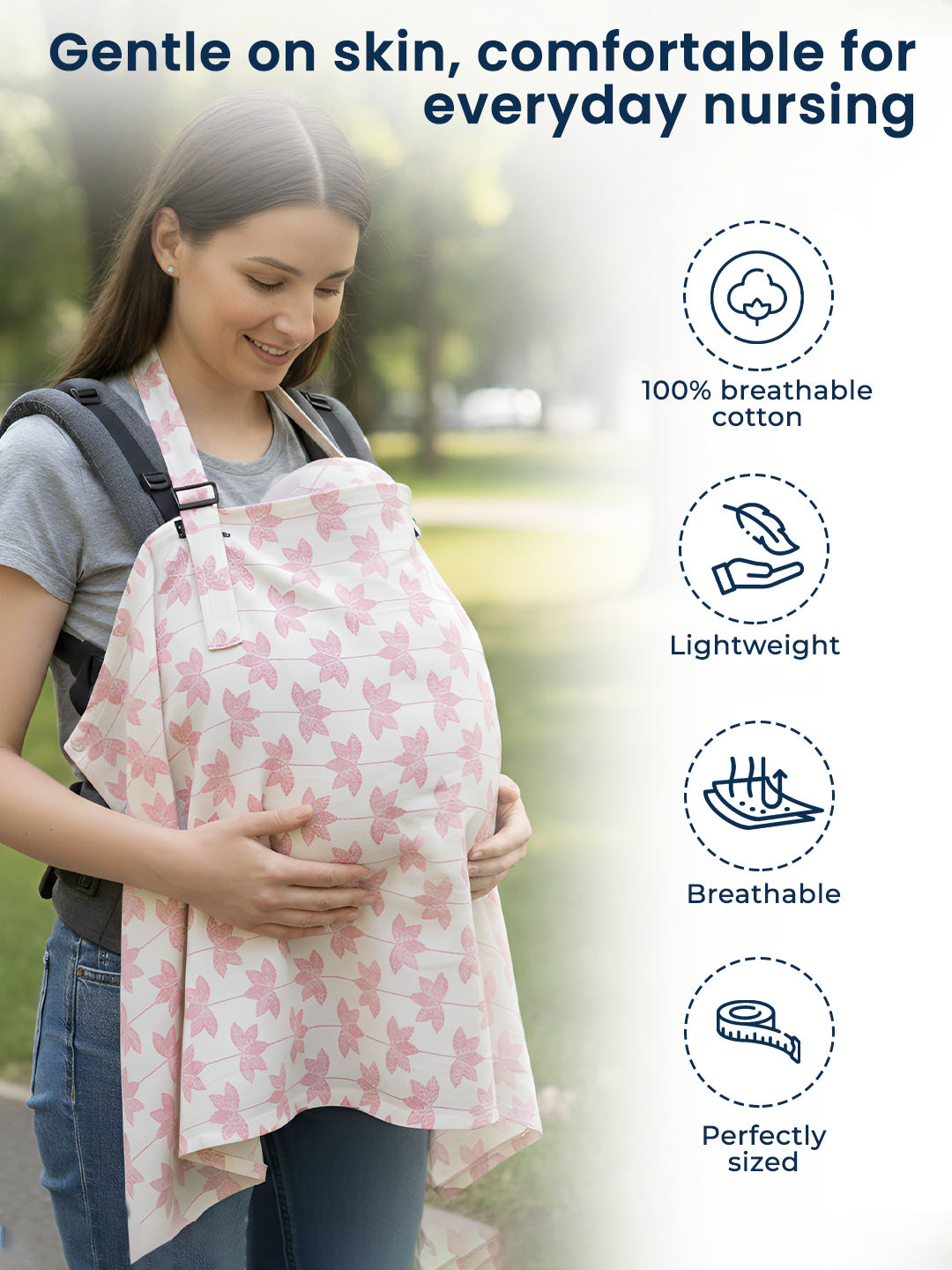 Polka Tots Cotton Washable Pink Multipurpose Nursing Breast Feeding Cover