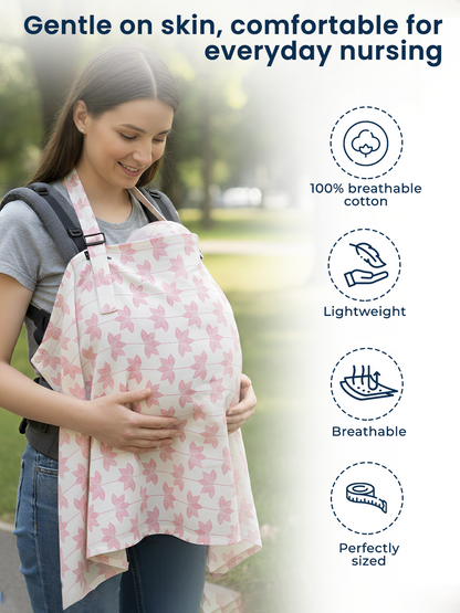 Polka Tots Cotton Washable Pink Multipurpose Nursing Breast Feeding Cover