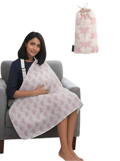 Polka Tots Cotton Washable Pink Multipurpose Nursing Breast Feeding Cover