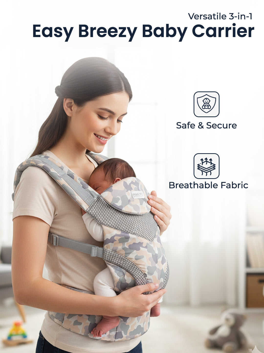 Polka Tots Unisex Grey Baby Carrier