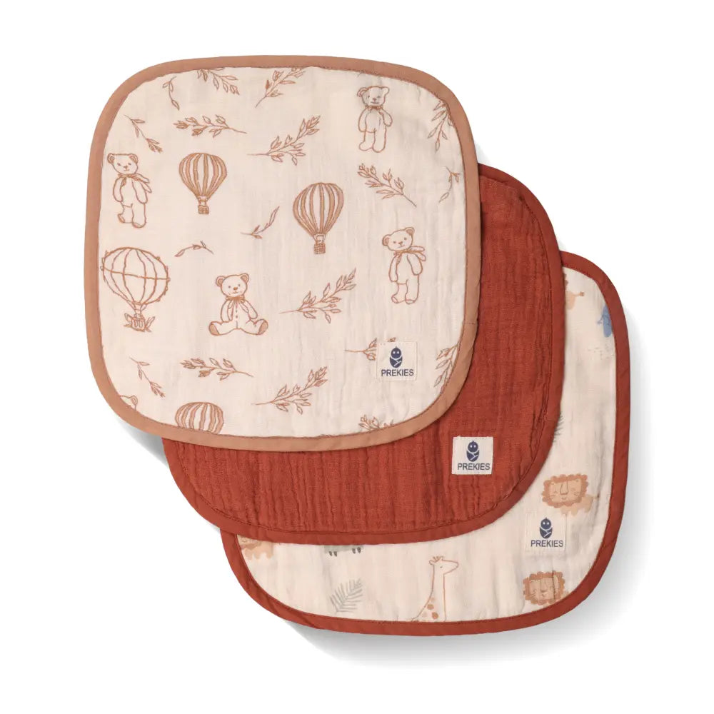 Prekies Muslin Wash Cloth Safari Trails print