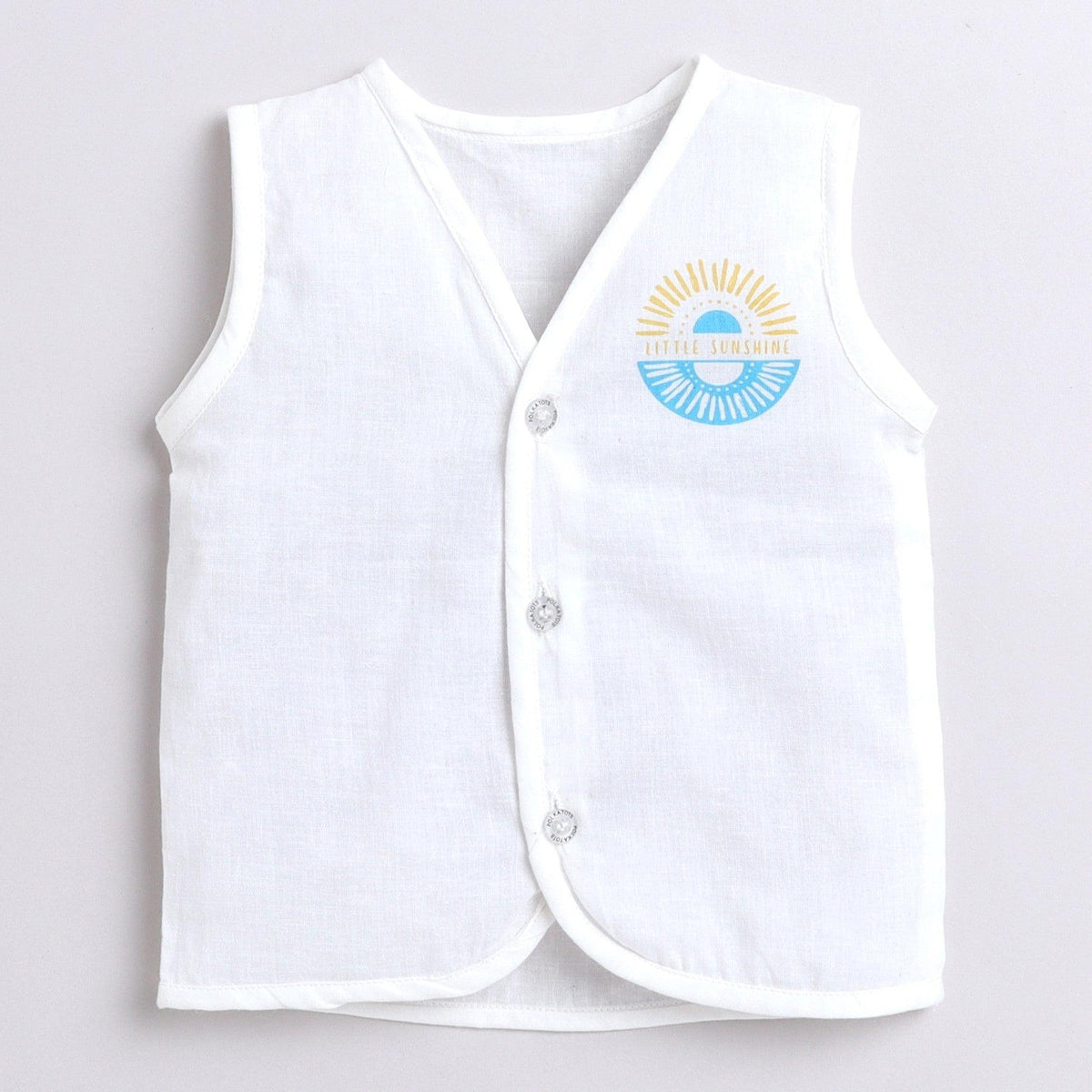 Polka Tots Unisex Multi-Color Cotton Sleeveless Jablas (Pack Of 3) (1-3 Months)