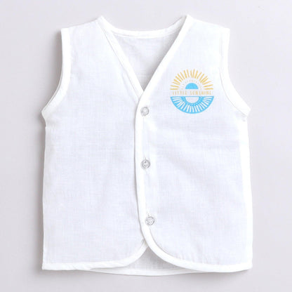 Polka Tots Unisex Multi-Color Cotton Sleeveless Jablas (Pack Of 3) (1-3 Months)