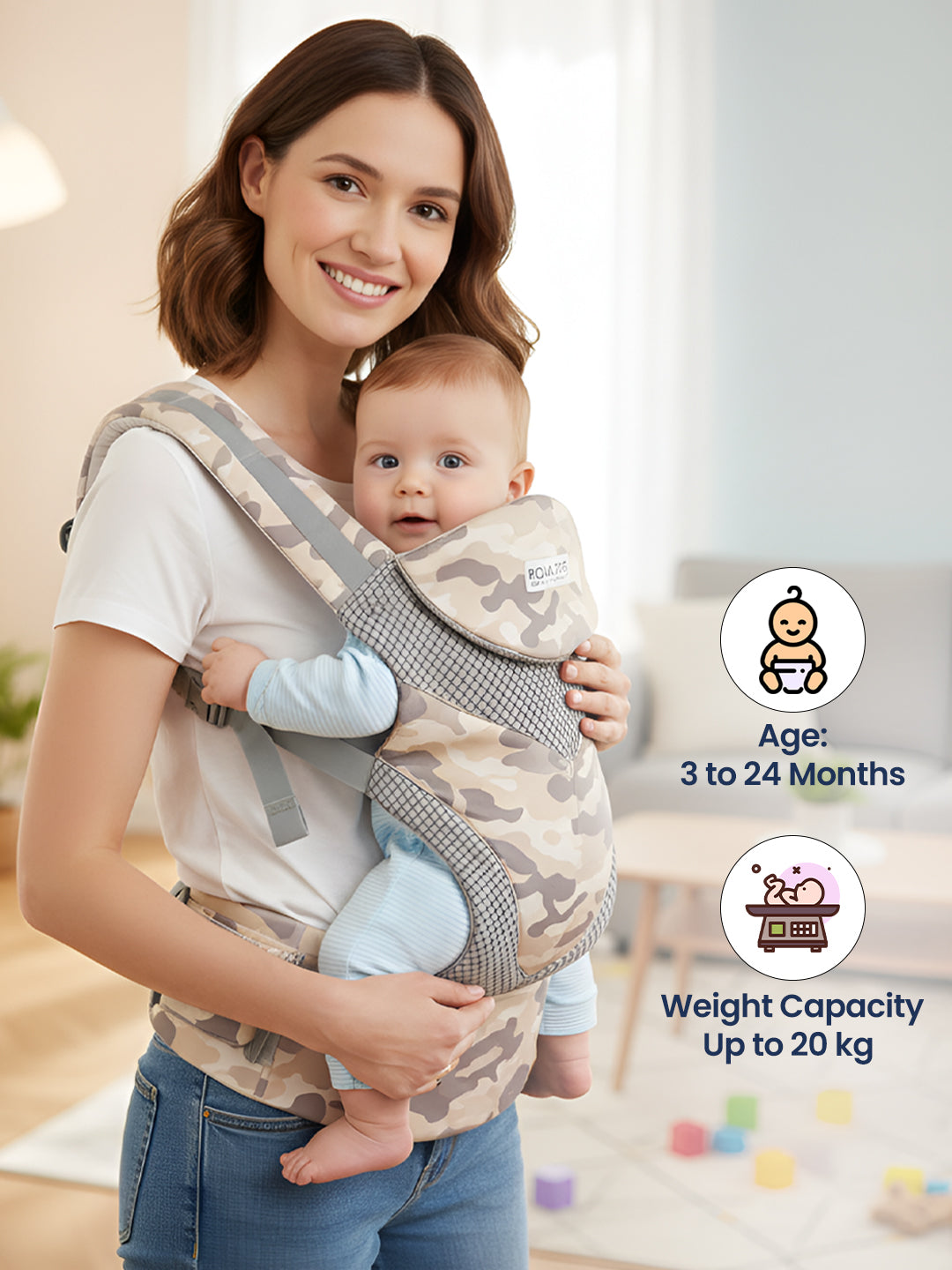 Polka Tots Unisex Grey Baby Carrier