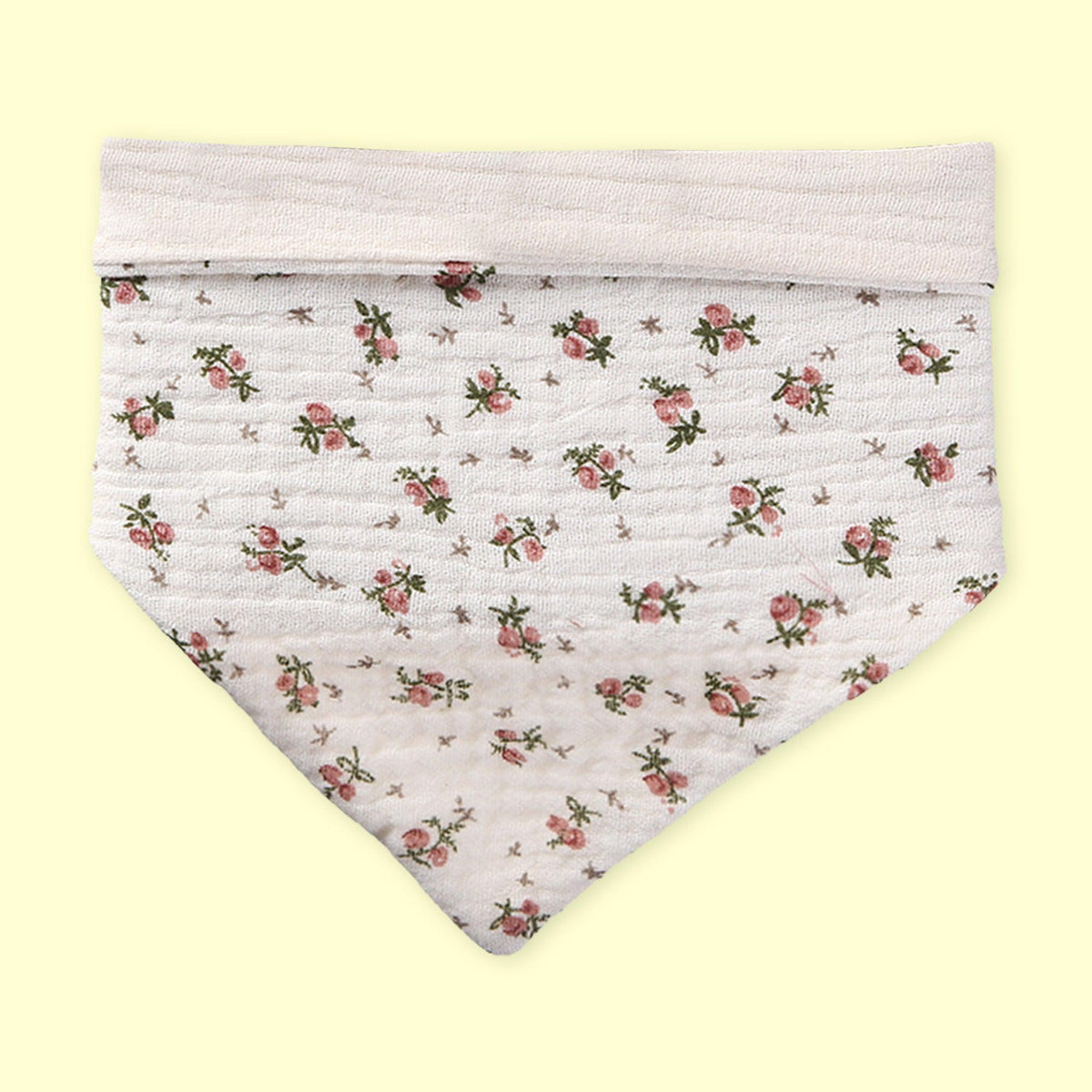 Polka Tots White Cotton Floral Print Bow Headband with Reversible Bandana Bib (Set of 3) 12-18 Months