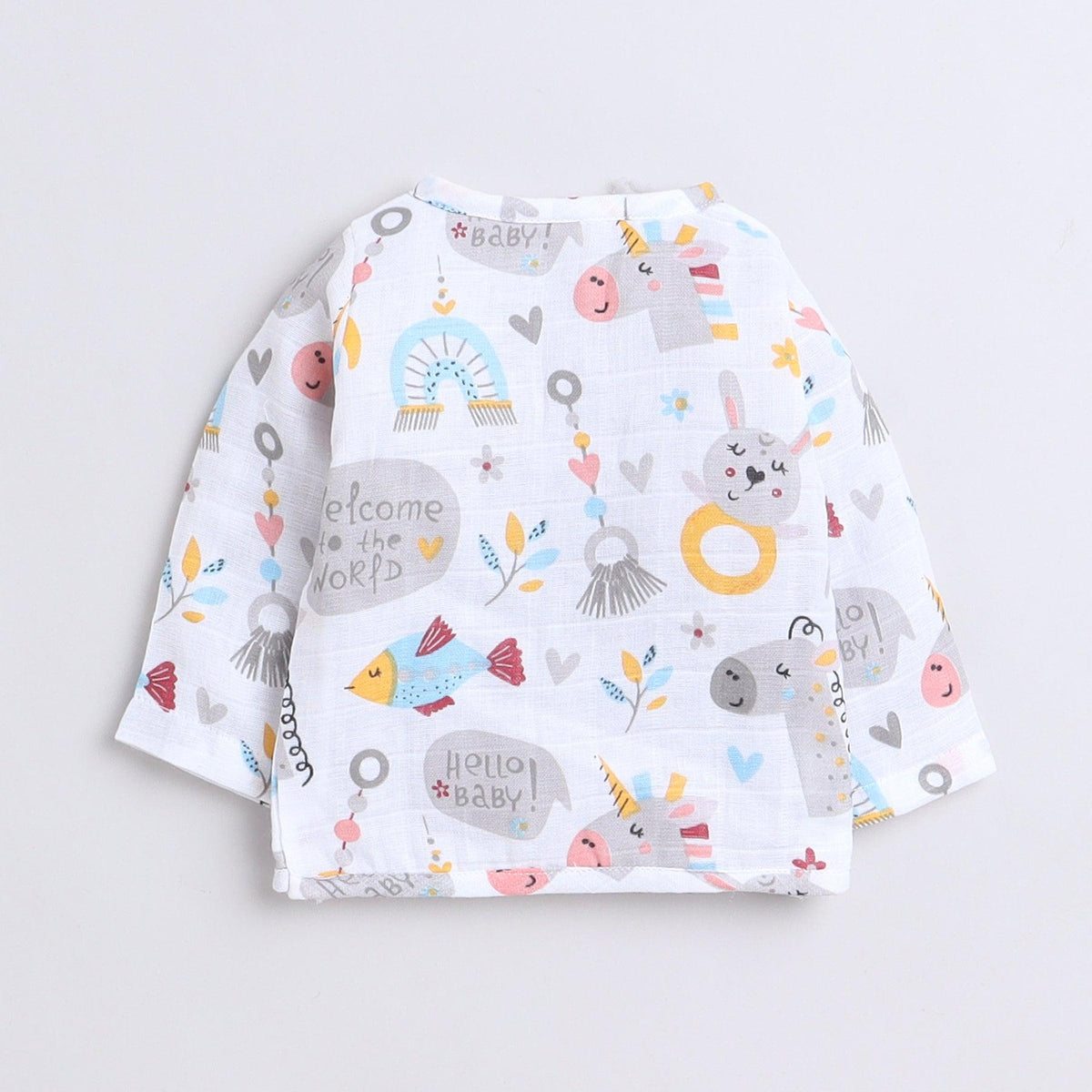 Polka Tots Unisex White Cotton Full Sleeves Jablas (Pack Of 3) (0 Months)