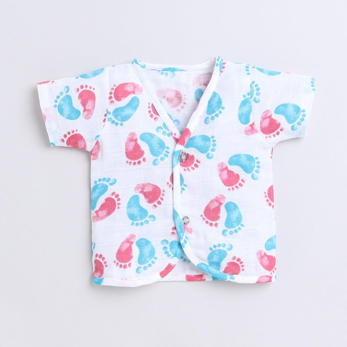 Polka Tots Unisex White Cotton Half Sleeve Jablas (Pack Of 3) (1-3 Months)