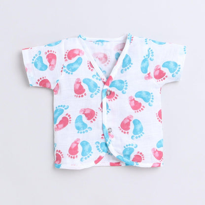 Polka Tots Unisex White Cotton Half Sleeve Jablas (Pack Of 3) (1-3 Months)