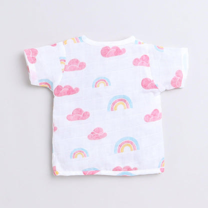 Polka Tots Unisex White Cotton Half Sleeve Jablas (Pack Of 3) (1-3 Months)