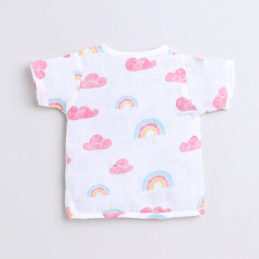 Polka Tots Unisex White Cotton Half Sleeve Jablas (Pack Of 3) (1-3 Months)