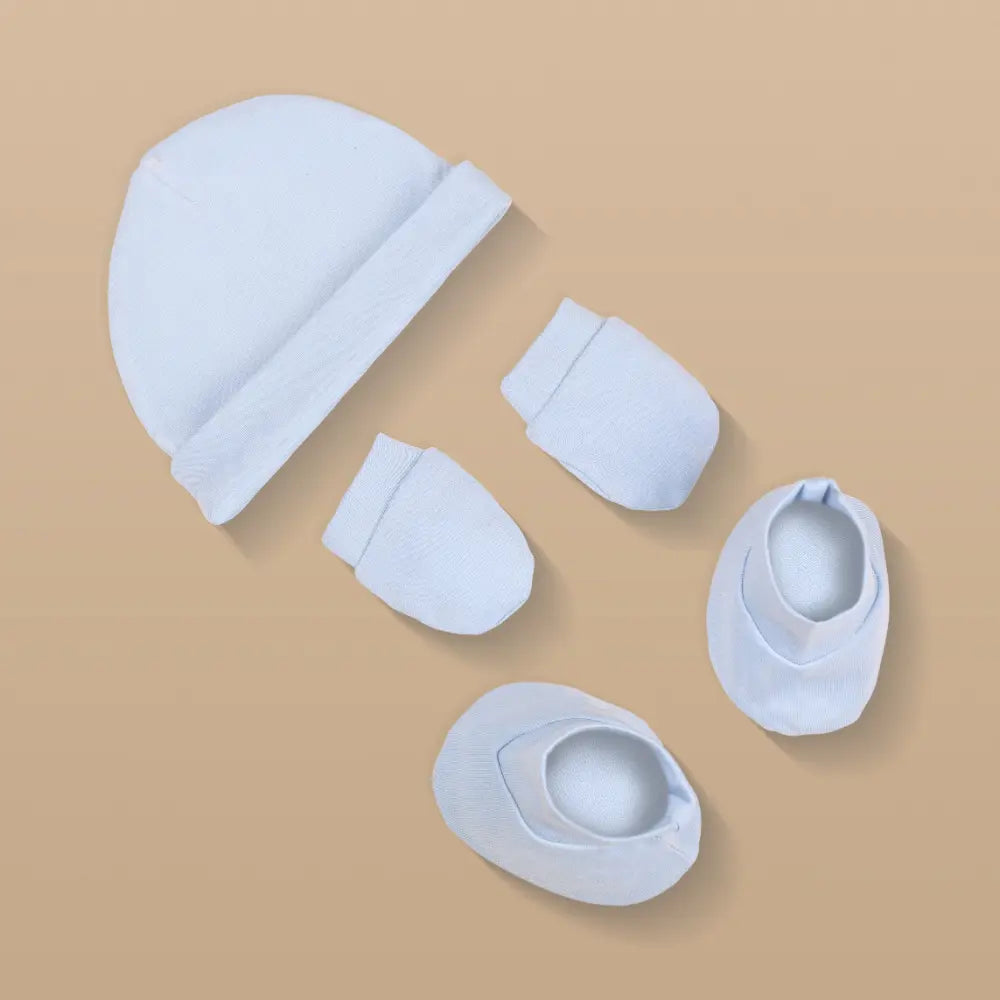 PREKIES Cap, Mitten, Booties - Blue Color