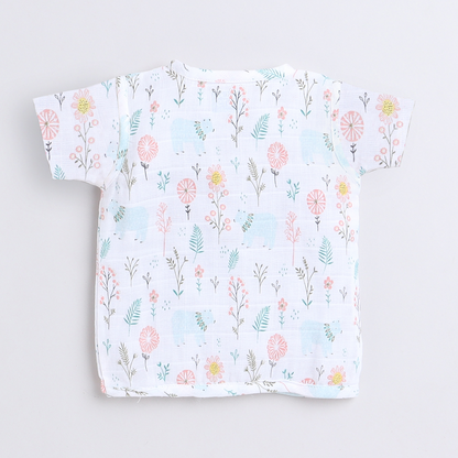 Polka Tots Unisex White Cotton Half Sleeve Jablas (Pack Of 3) (1-3 Months)