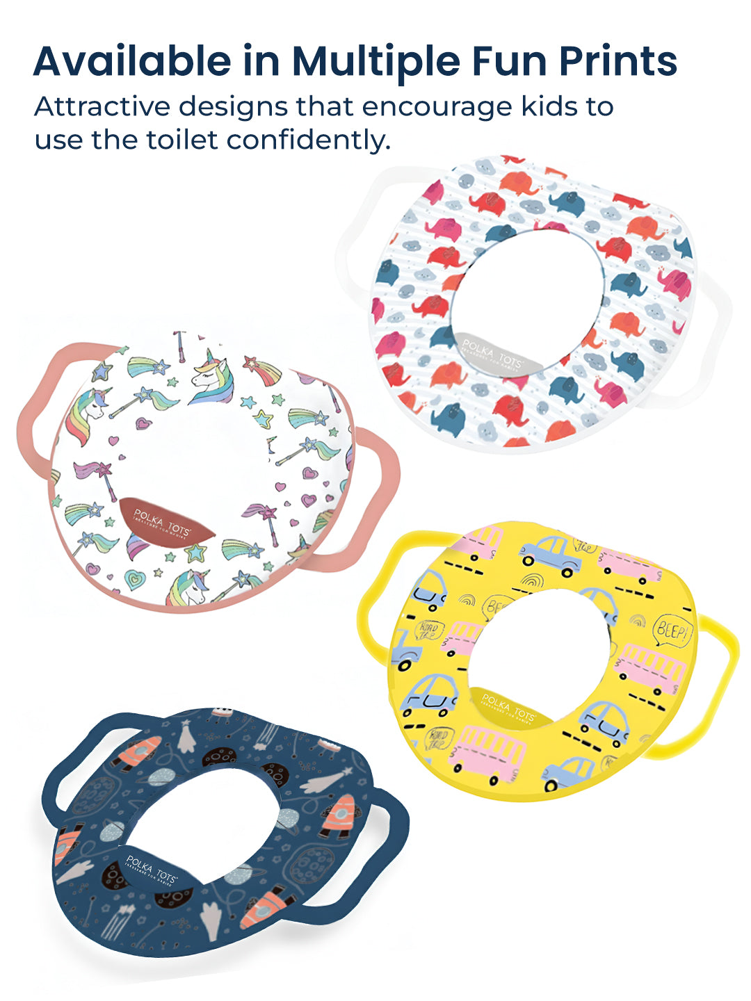 Polka Tots Hop Pop Potty Seat For Your Baby Kid - White