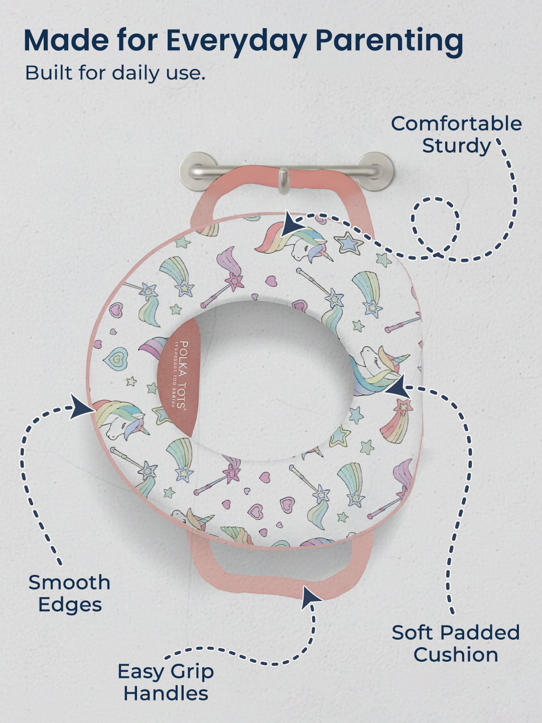 Polka Tots Hop Pop Potty Seat For Your Baby Kid For Your Baby Kid - Pink