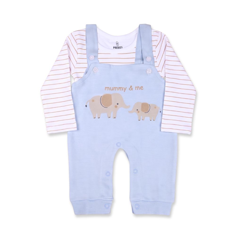 PREKIES Dungree Set - Elephant Print