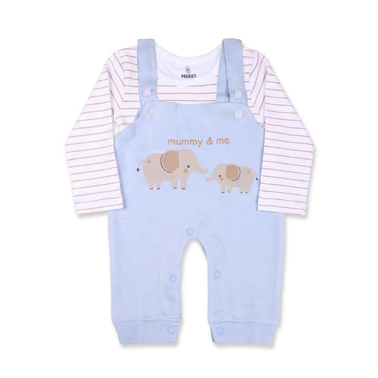PREKIES Dungree Set - Elephant Print
