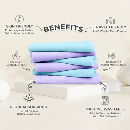 R for Rabbit Dry Nap Bliss Premium Pee Protector Sheet Blue -Purple