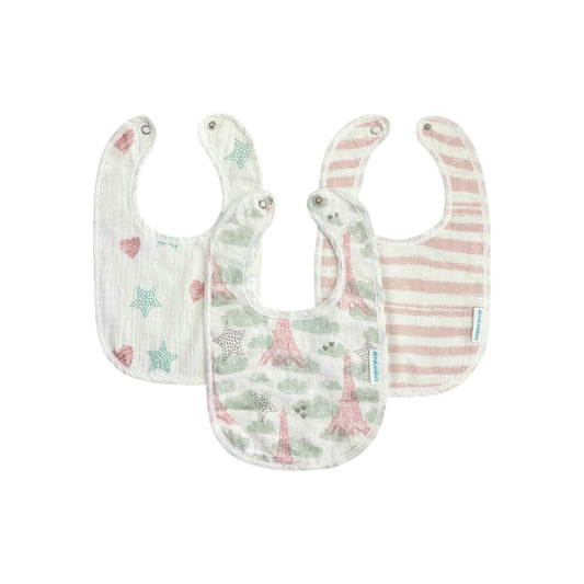 Abracadabra Muslin Bibs - Eiffel Tower Pack of 3