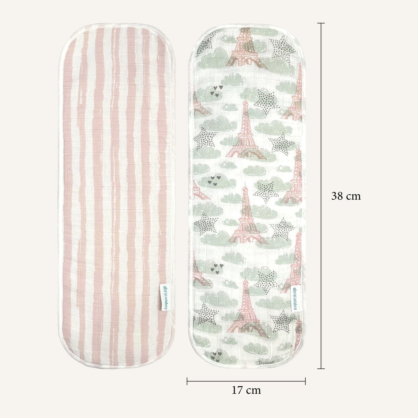 Abracadabra Muslin Burp Pad - Eiffel Tower Pack of 2