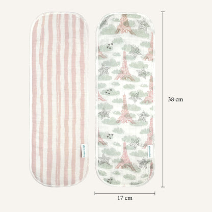 Abracadabra Muslin Burp Pad - Eiffel Tower Pack of 2