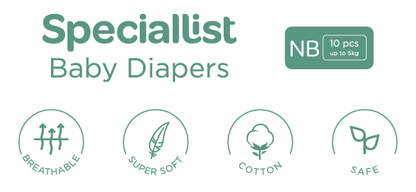 Speciallist New Born Diapers- Pack of 120 (10X12 bundles) (Upto 5 kg)