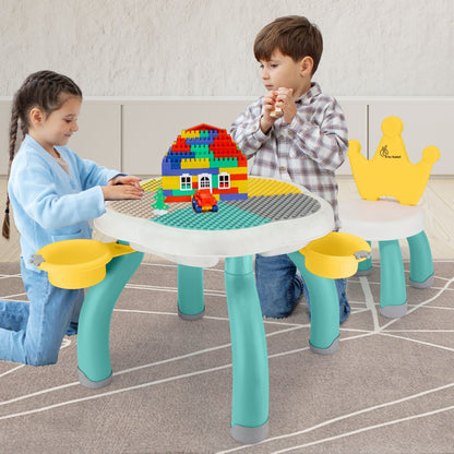 R for Rabbit Little Genius Regal Kids Study Table With Chair Green-Multi
