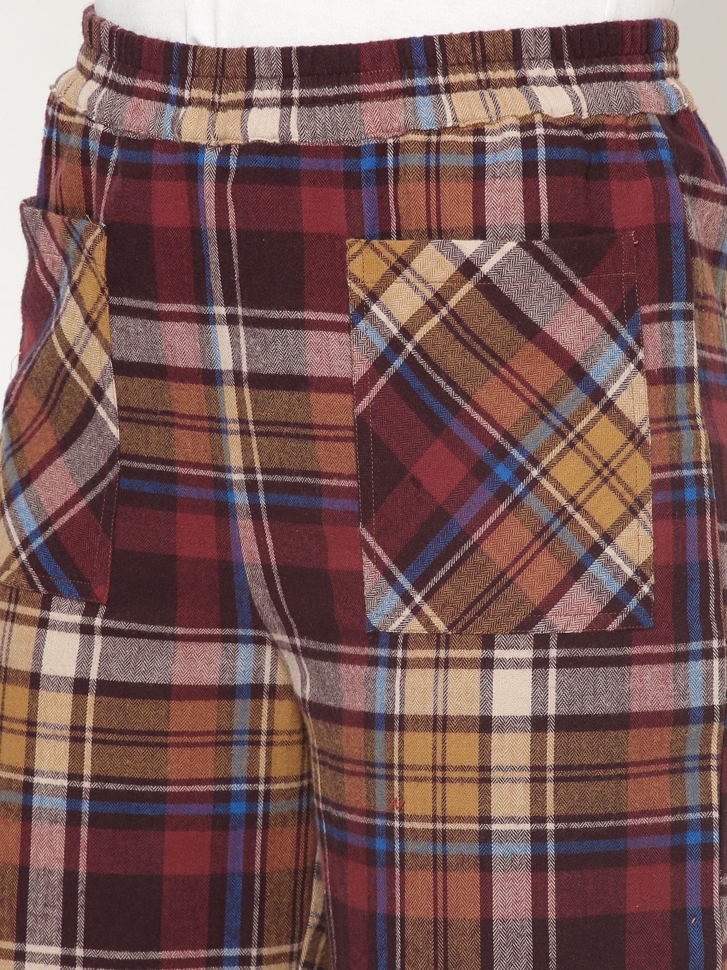 Mystere Paris Comfy Multicolored Checked Loung Pants