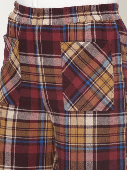 Mystere Paris Comfy Multicolored Checked Loung Pants