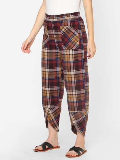 Mystere Paris Comfy Multicolored Checked Loung Pants