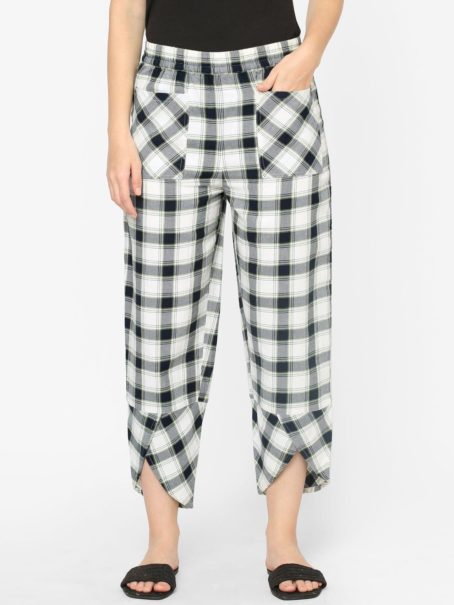 Mystere Paris Cute Checked Loung Pants