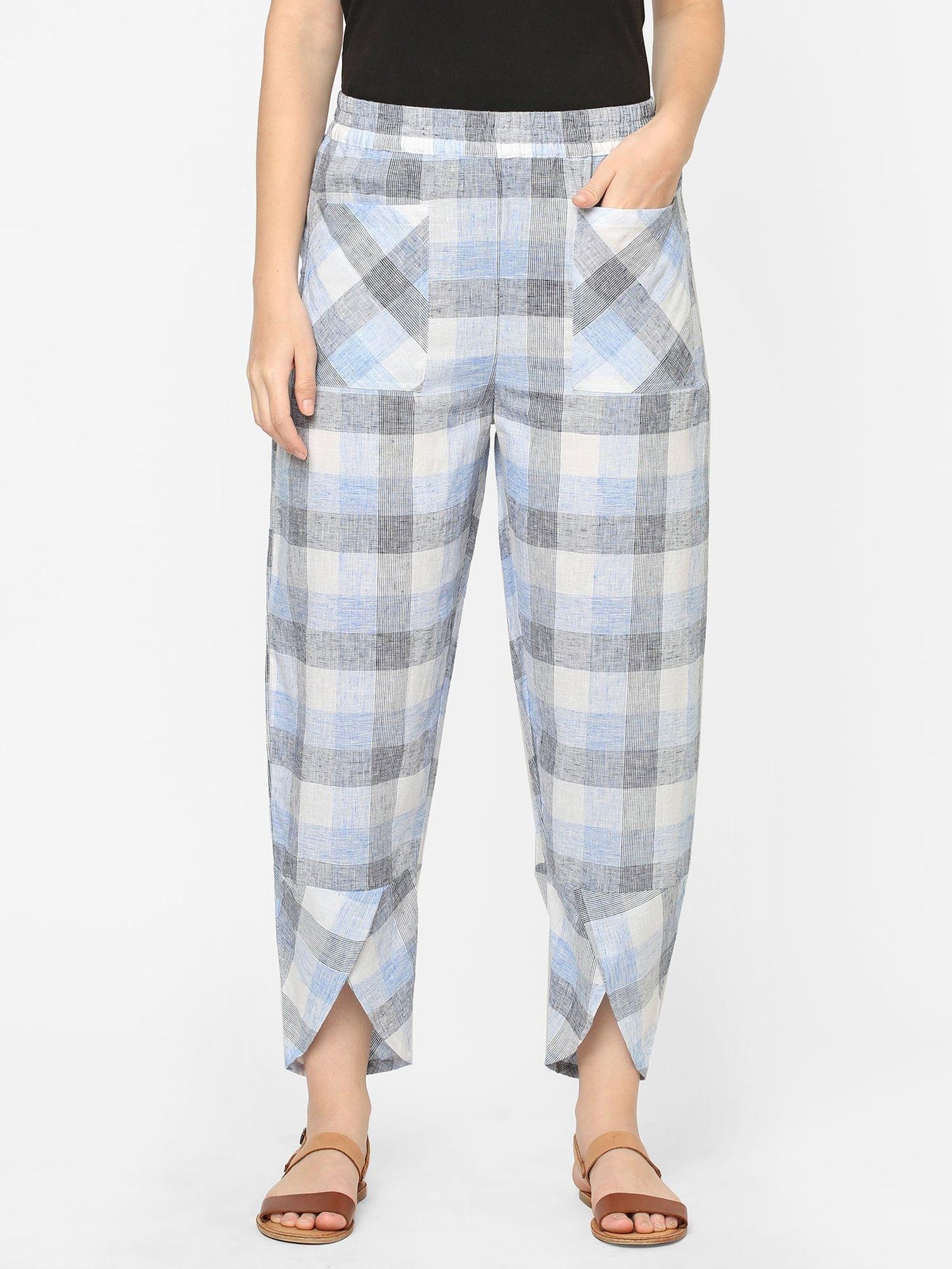 Mystere Paris Cotton Checks Loung Pants