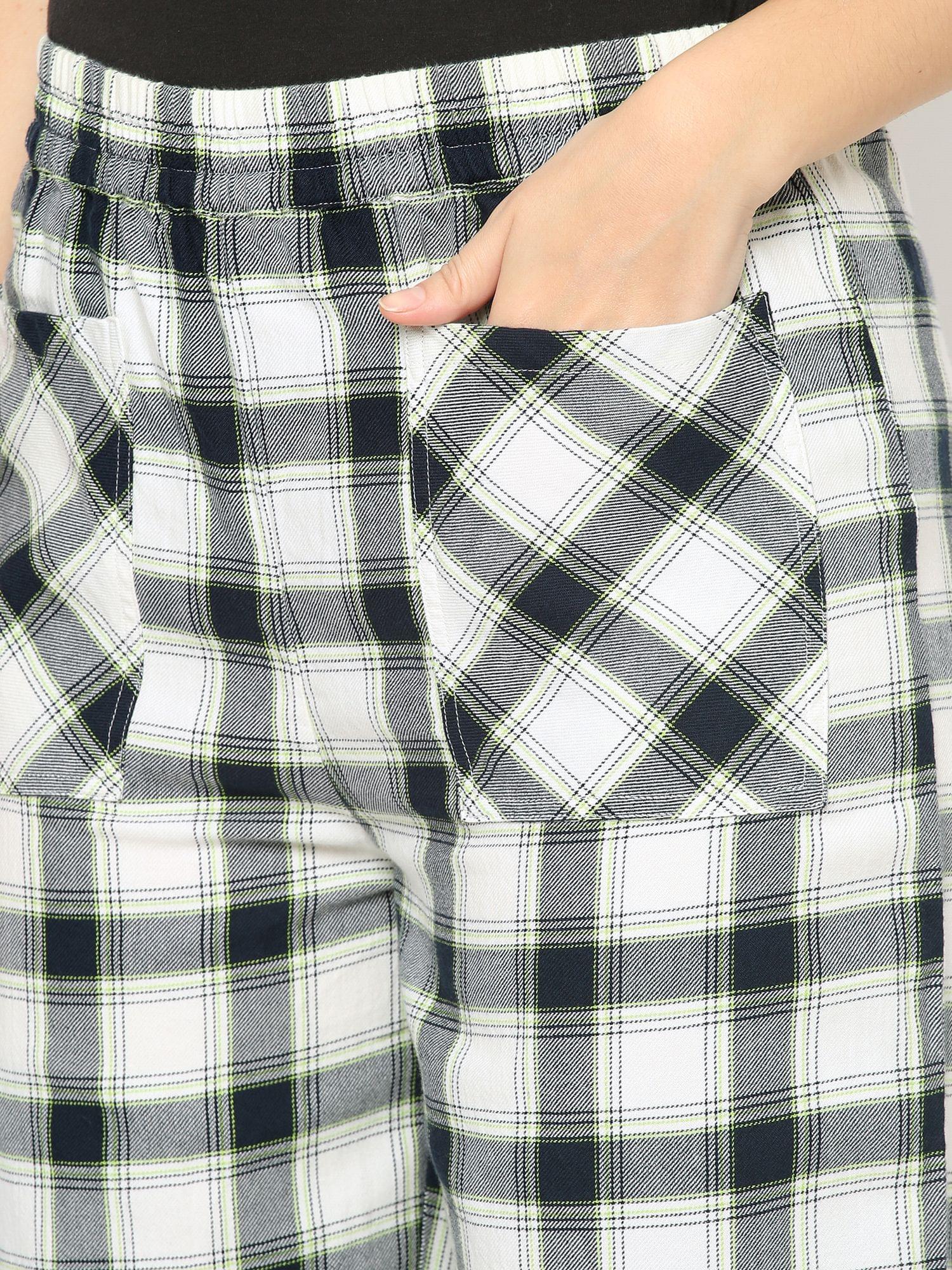 Mystere Paris Cute Checked Loung Pants