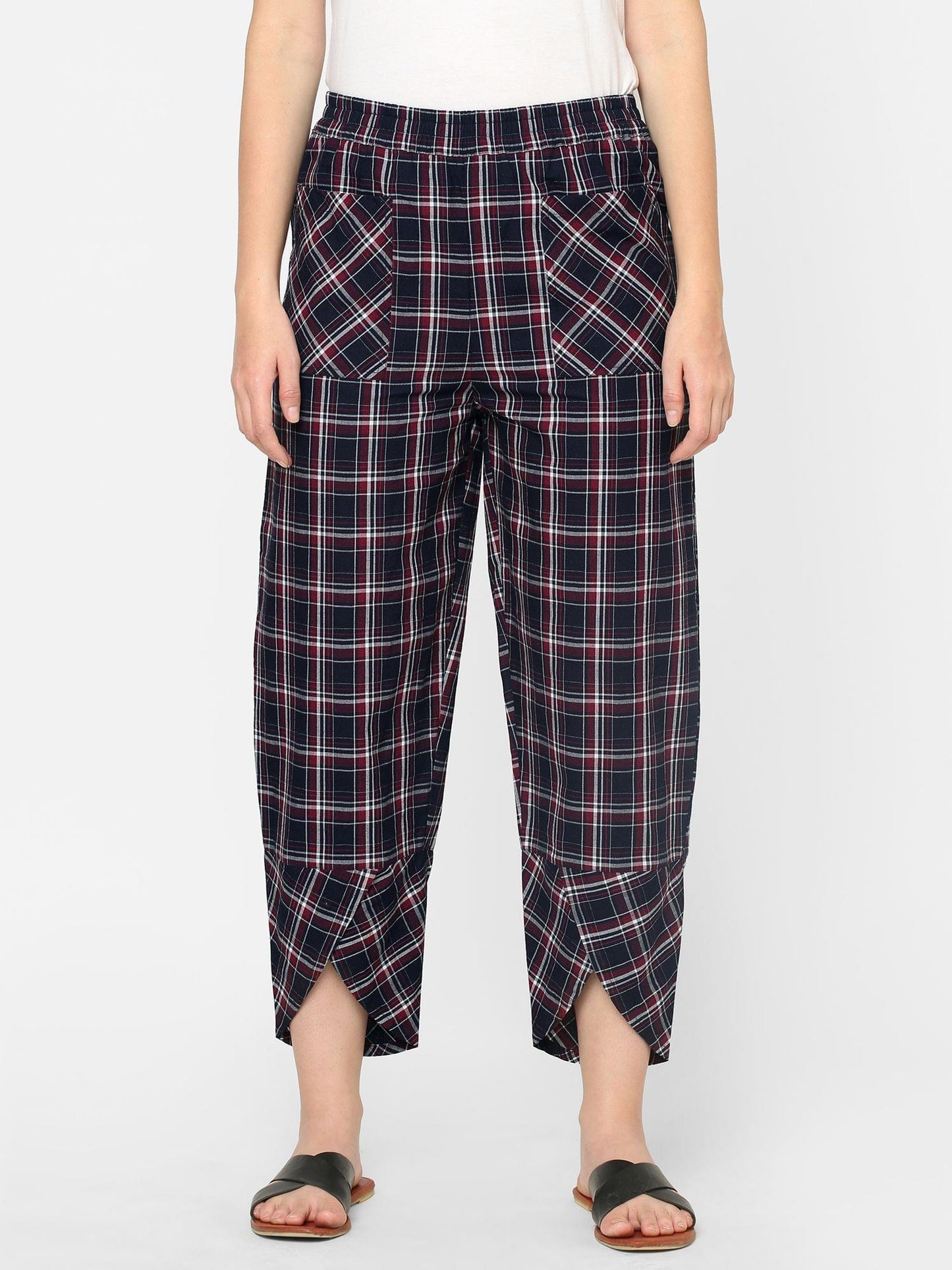 Mystere Paris Black and Red Checked Loung Pants