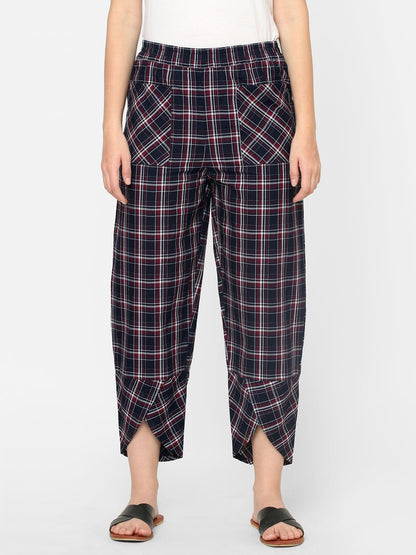 Mystere Paris Black and Red Checked Loung Pants