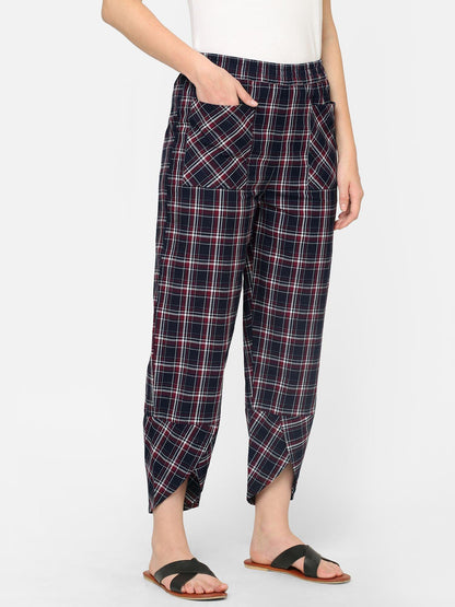 Mystere Paris Black and Red Checked Loung Pants