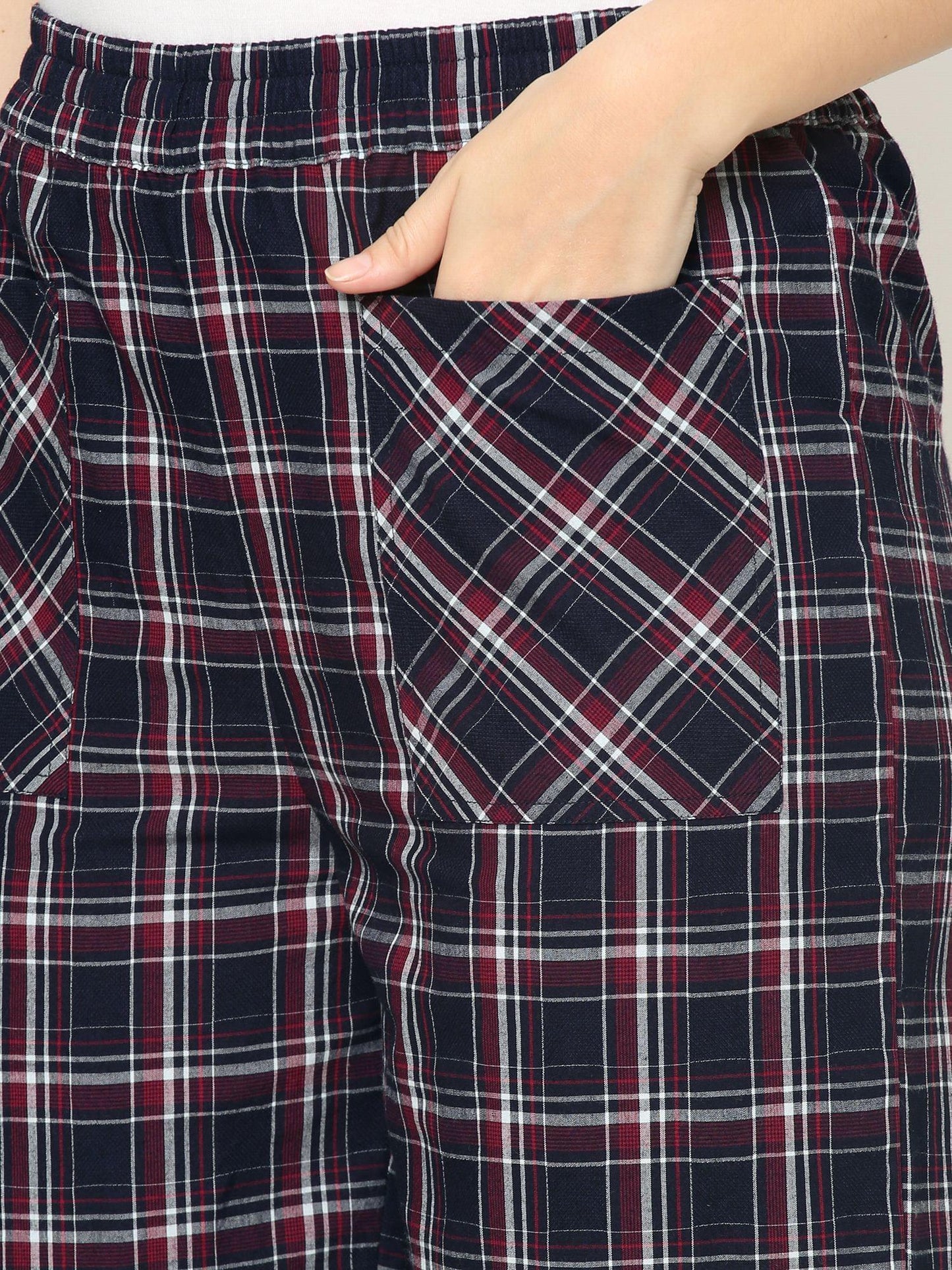 Mystere Paris Black and Red Checked Loung Pants