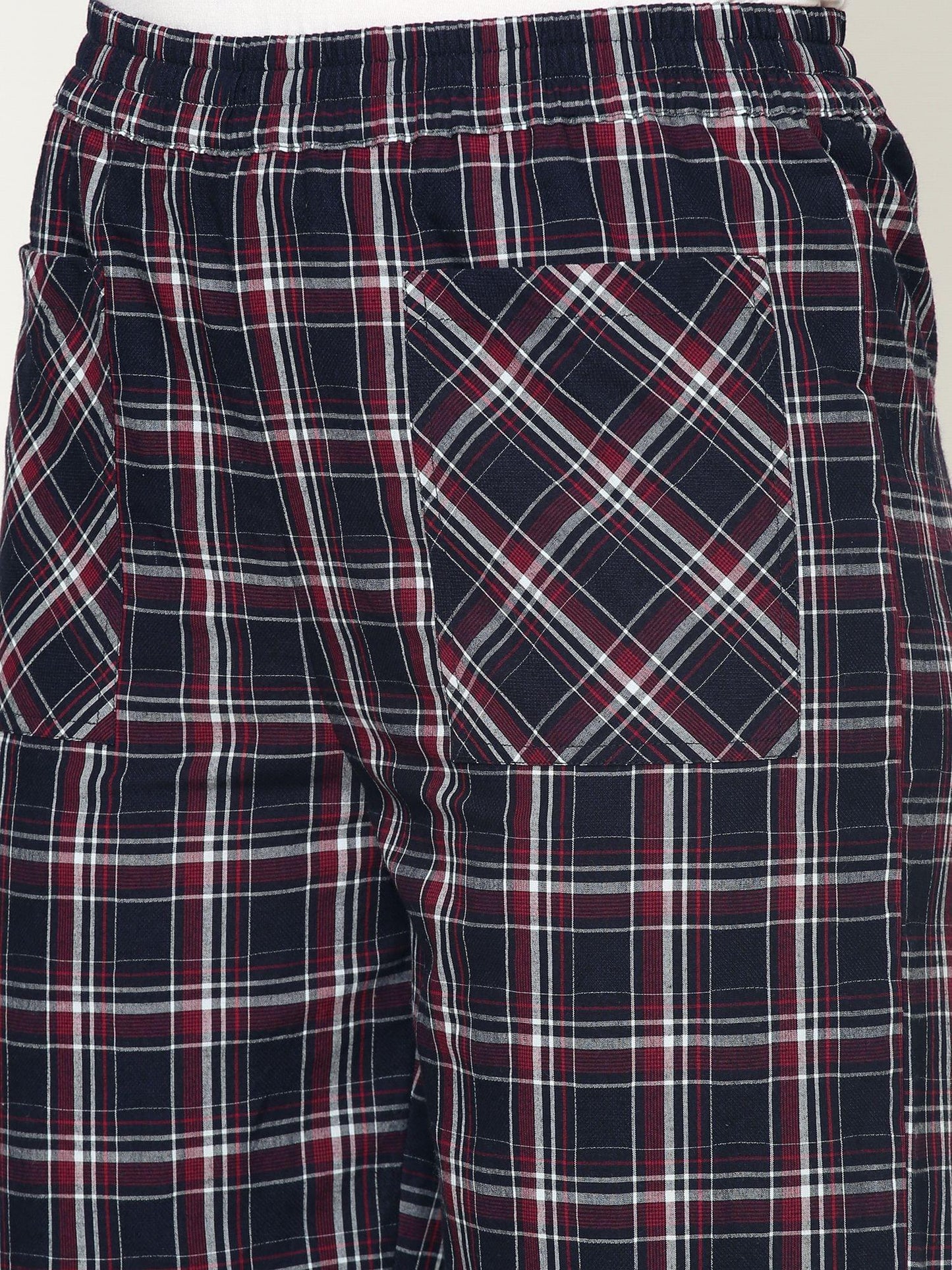Mystere Paris Black and Red Checked Loung Pants