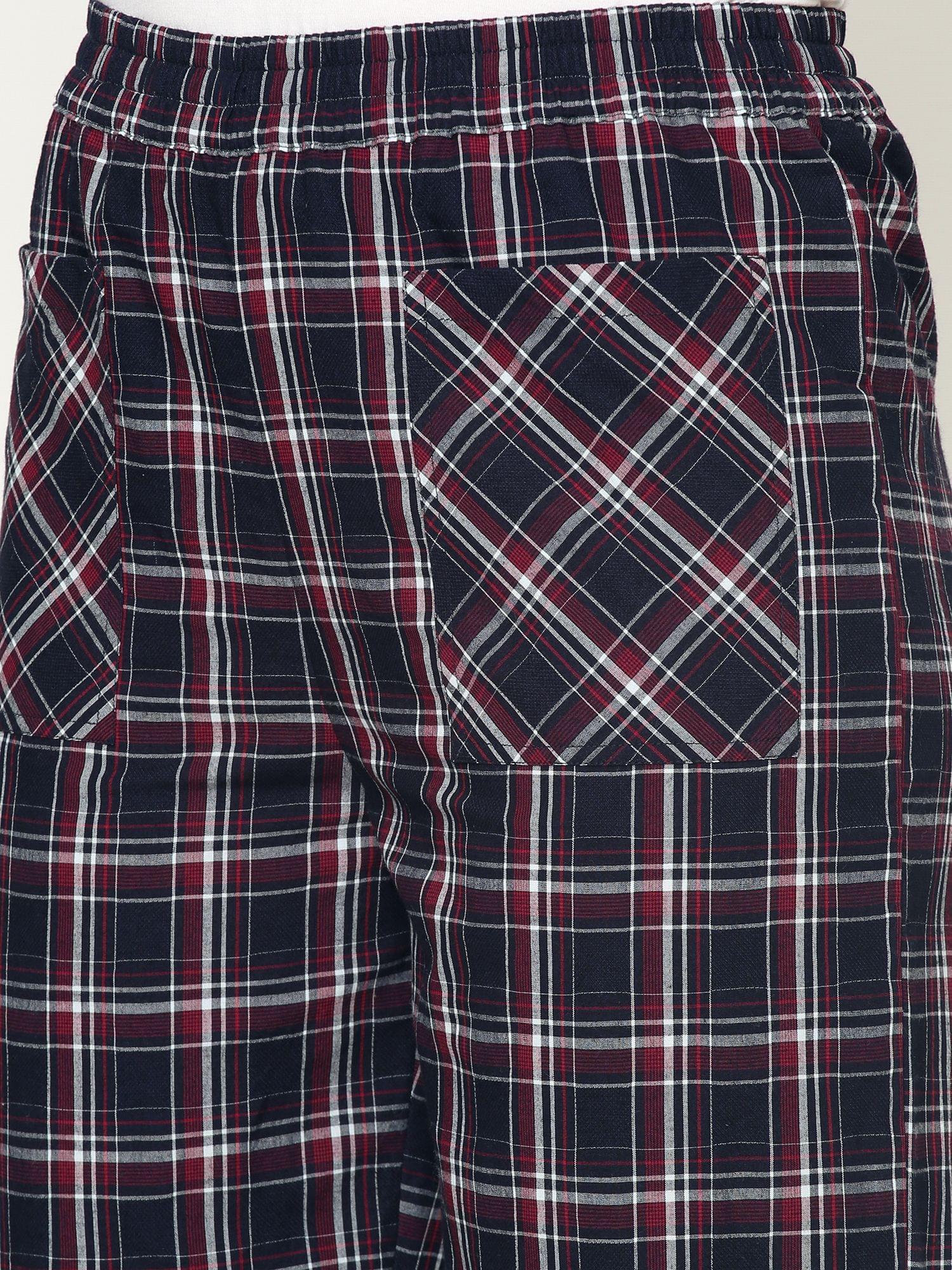Mystere Paris Black and Red Checked Loung Pants