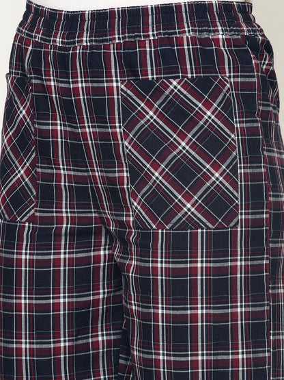 Mystere Paris Black and Red Checked Loung Pants