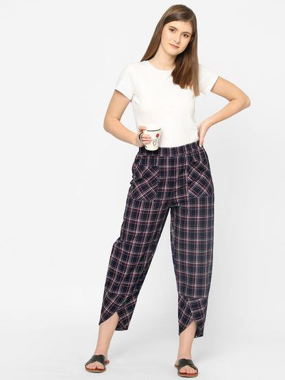 Mystere Paris Black and Red Checked Loung Pants