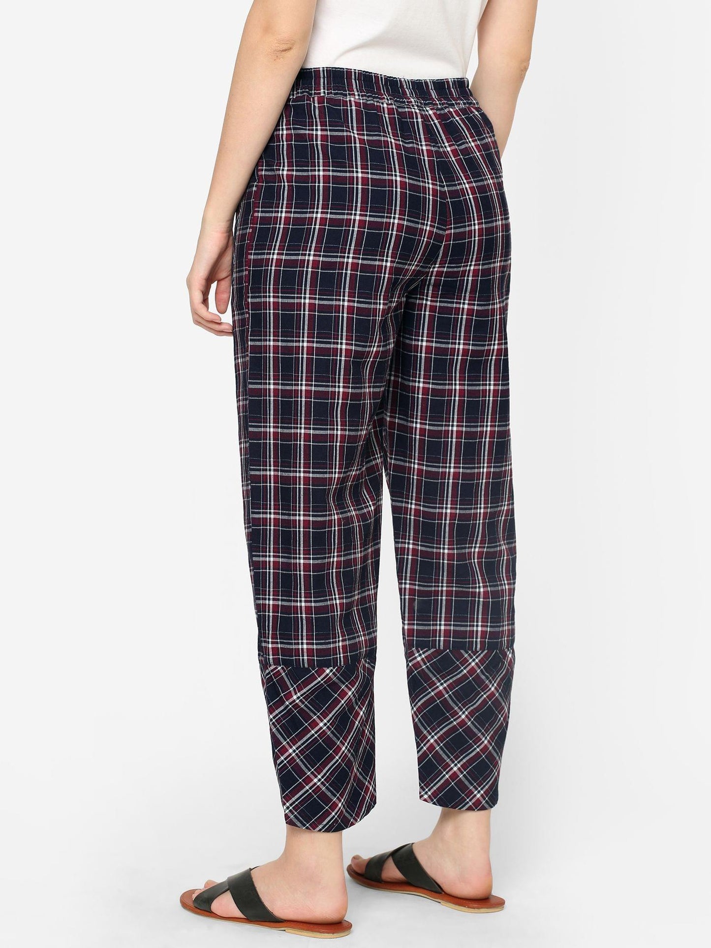 Mystere Paris Black and Red Checked Loung Pants