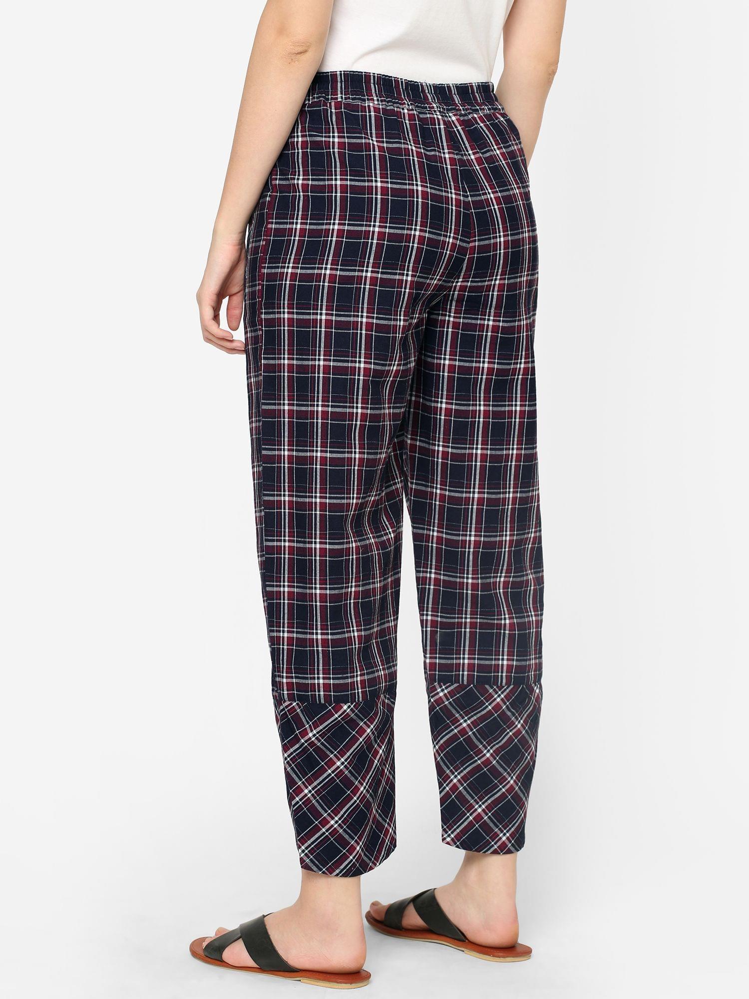 Mystere Paris Black and Red Checked Loung Pants