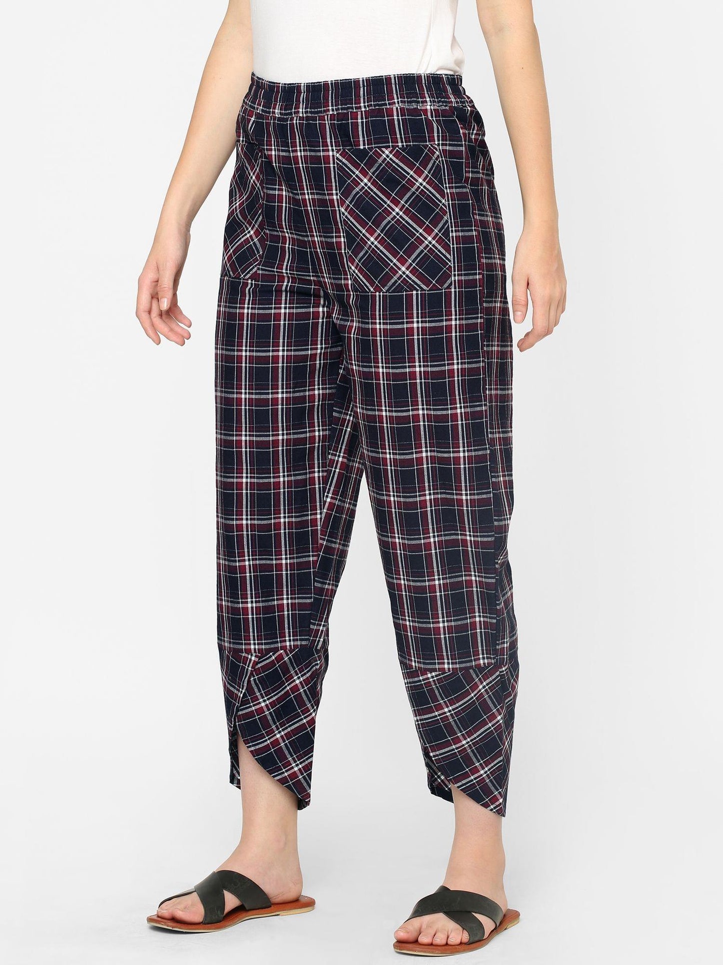 Mystere Paris Black and Red Checked Loung Pants