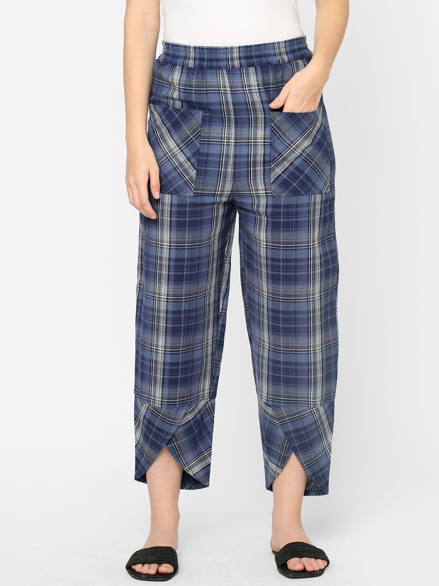 Mystere Paris Blue Checked Lounge Pants