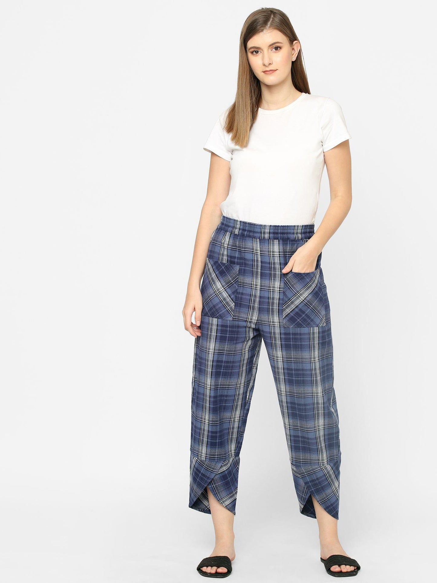 Mystere Paris Blue Checked Lounge Pants
